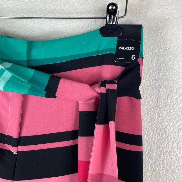 NY&C 7th Avenue Women's Pink Blue Black Palazzo Pants Size 6 NEW w Tag Wide Leg - Picture 3 of 7